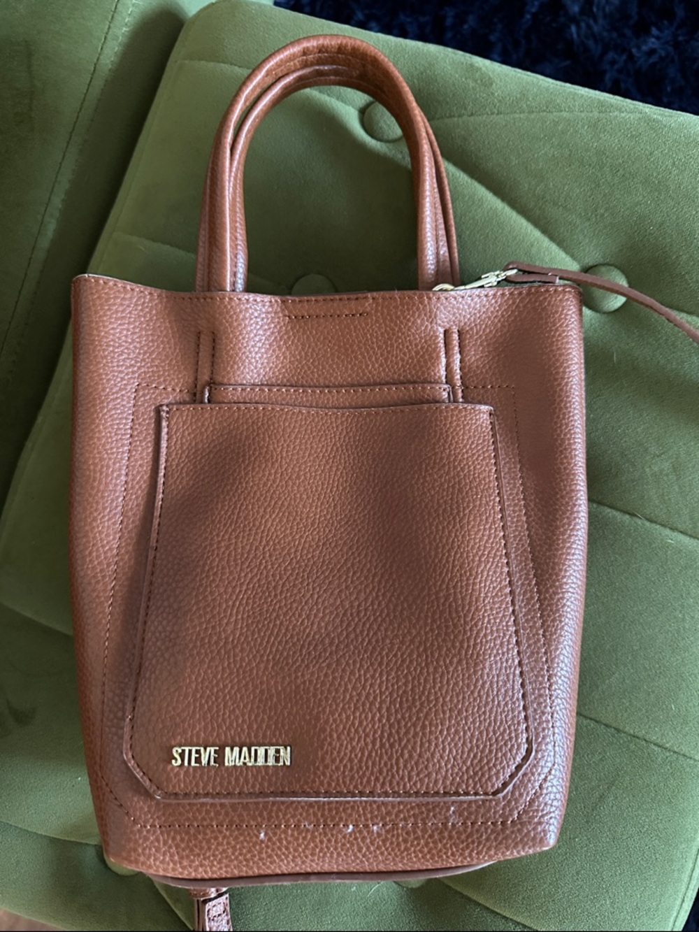 Steve Madden Cognac Pebbled Leather Mini Tote